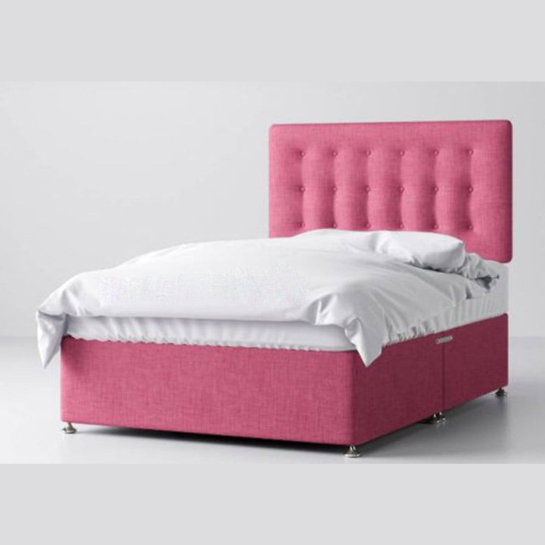 Divan Single Bed - Grey Upholstered Divan Bed With Frame And Mattress